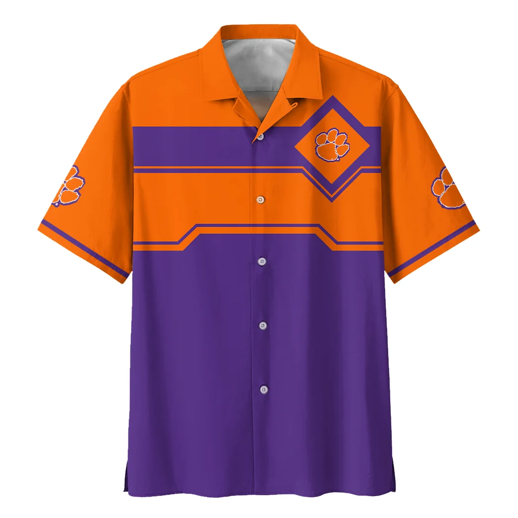 Clemson Tigers Hawaiian Shirt Logo Print, Victory Spirit Button Shirt HVN1469CT
