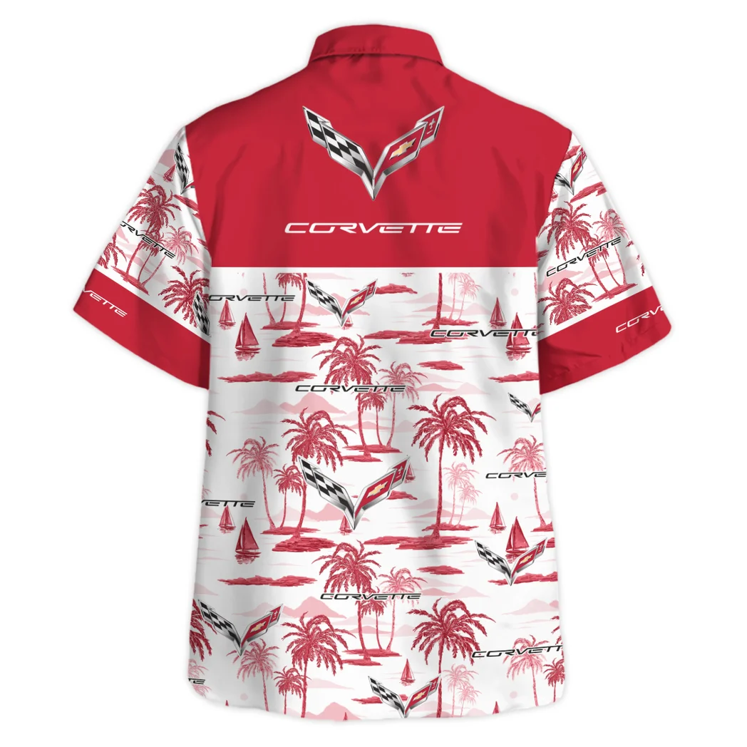 Corvette Hawaiian Shirt Exclusive Logo, Road Life Button Shirt HVN1534CO