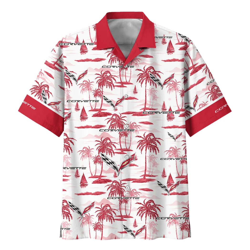 Corvette Hawaiian Shirt Exclusive Logo, Road Life Button Shirt HVN1534CO