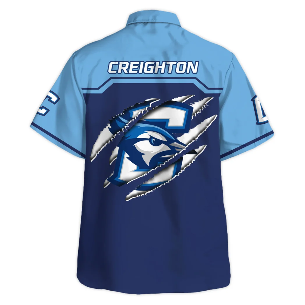 Creighton Bluejays Hawaiian Shirt Logo Print, Fan Lifestyle Button Shirt HVN1469CR