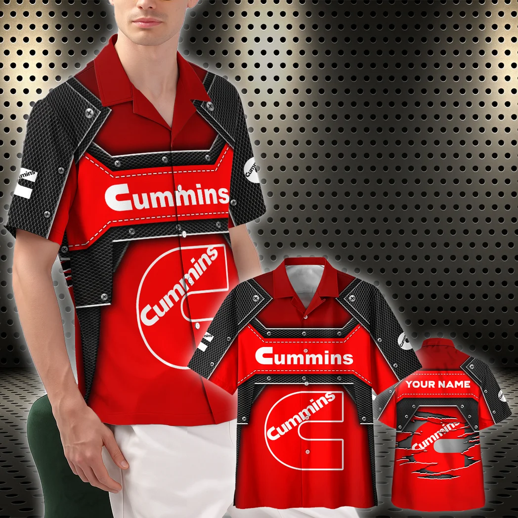 Cummins Hawaiian Shirt, Auto Fan Button Shirt HVN1401CU