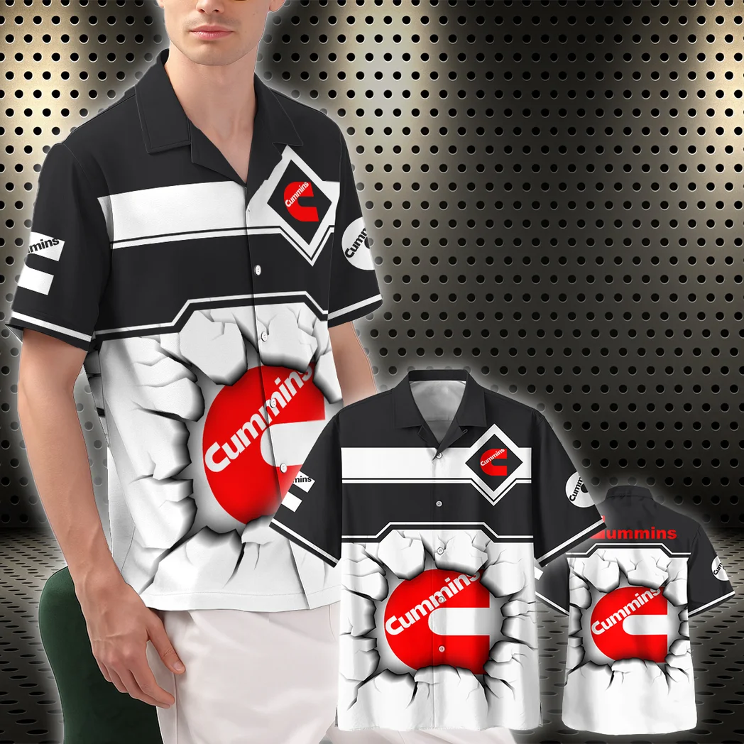 Cummins Hawaiian Shirt, Bold Driver Button Shirt HVN1400CU