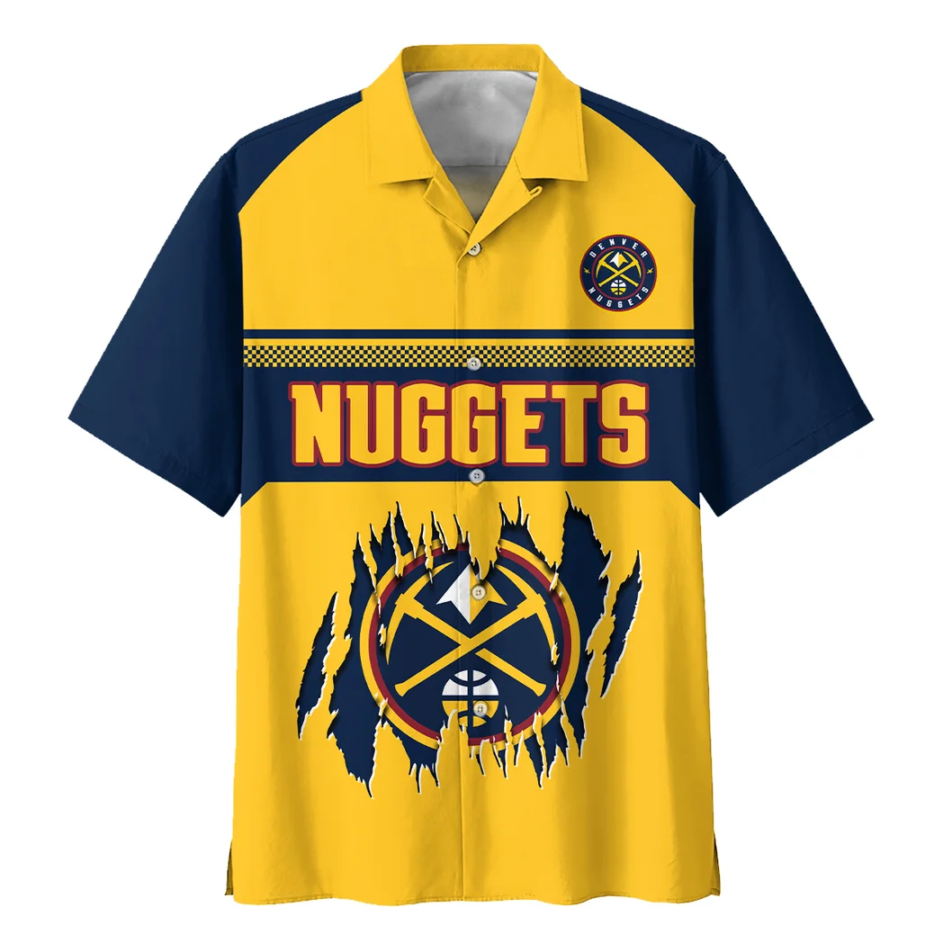 Denver Nuggets Hawaiian Shirt Logo Print, Celebration Spirit Button Shirt HVN1528DN