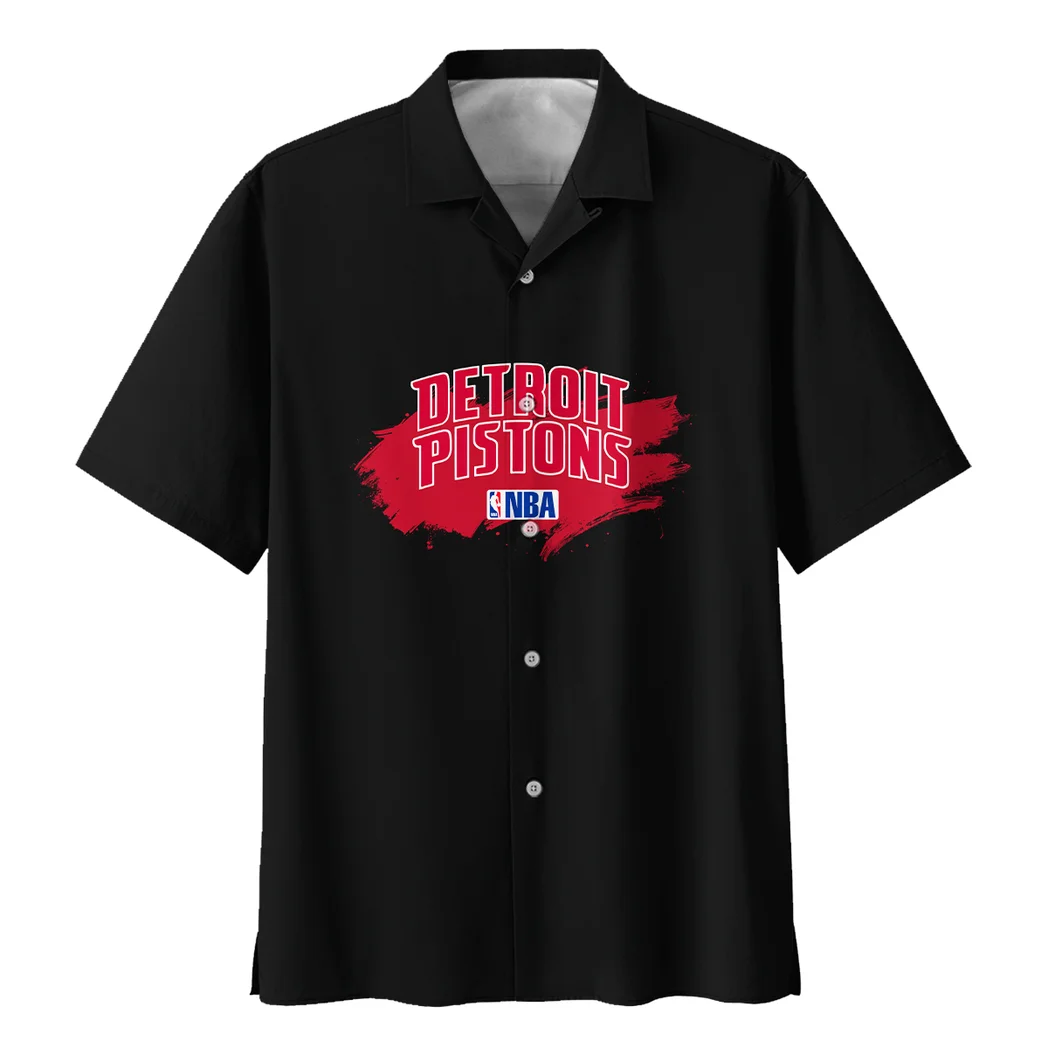 Detroit Pistons Hawaiian Shirt Exclusive Logo, Classic Fan Button Shirt HVN1531DP