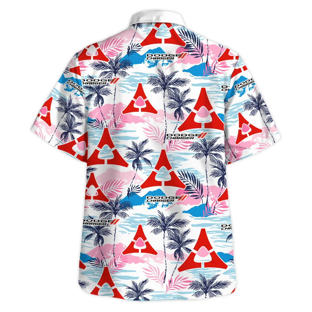Dodge Charger Hawaiian Shirt Logo Print, Road-Trip Ready Button Shirt HVN1538DC