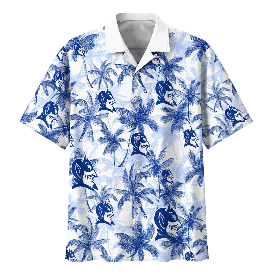 Duke Blue Devils Hawaiian Shirt Logo Print, Bold Spirit Button Shirt HVN1468DB
