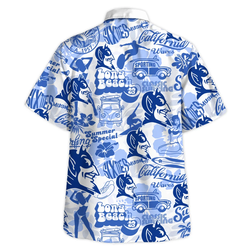 Duke Blue Devils Hawaiian Shirt Logo Print, Everyday Fan Button Shirt HVN1467DB