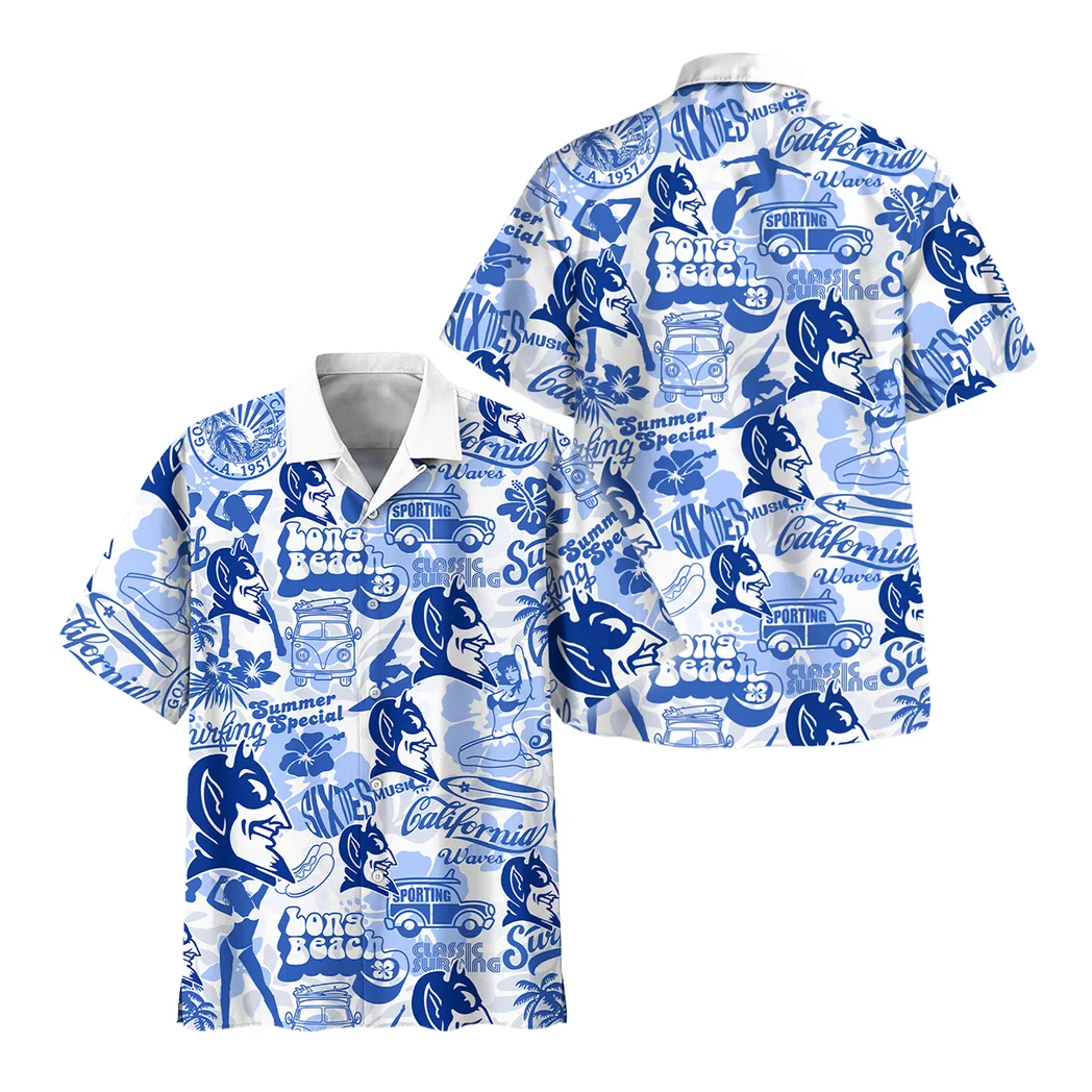 Duke Blue Devils Hawaiian Shirt Logo Print, Everyday Fan Button Shirt HVN1467DB