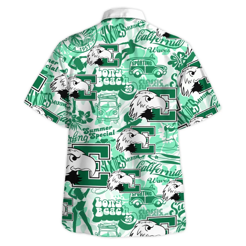 Eastern Michigan Eagles Hawaiian Shirt Logo Print, Fan Pride Button Shirt HVN1467EM
