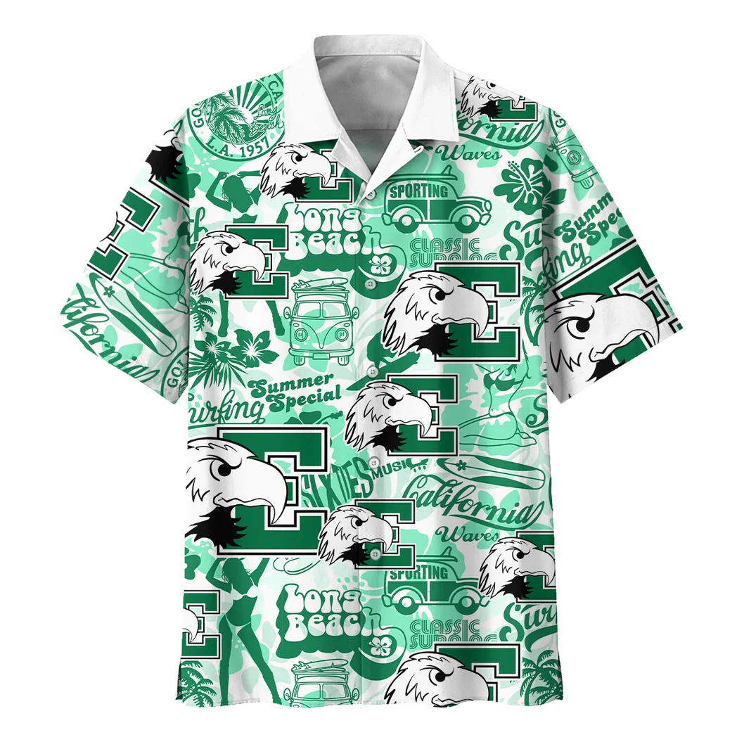 Eastern Michigan Eagles Hawaiian Shirt Logo Print, Fan Pride Button Shirt HVN1467EM