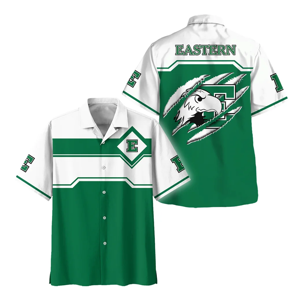 Eastern Michigan Eagles Hawaiian Shirt Logo Print, Loyal Fan Button Shirt HVN1469EM