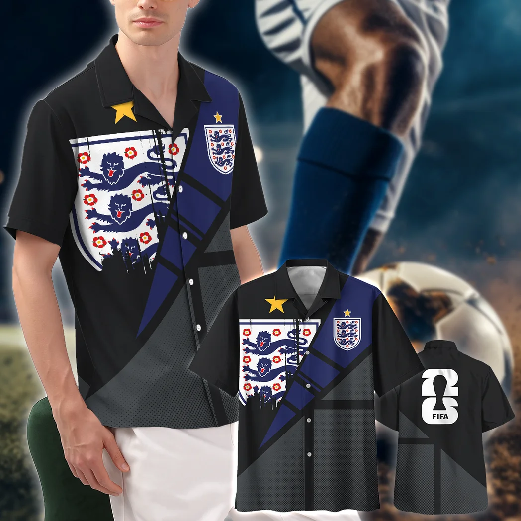 England FIFA World Cup 2026 Hawaiian Shirt, Everyday Fan Button Shirt HVN1562EN