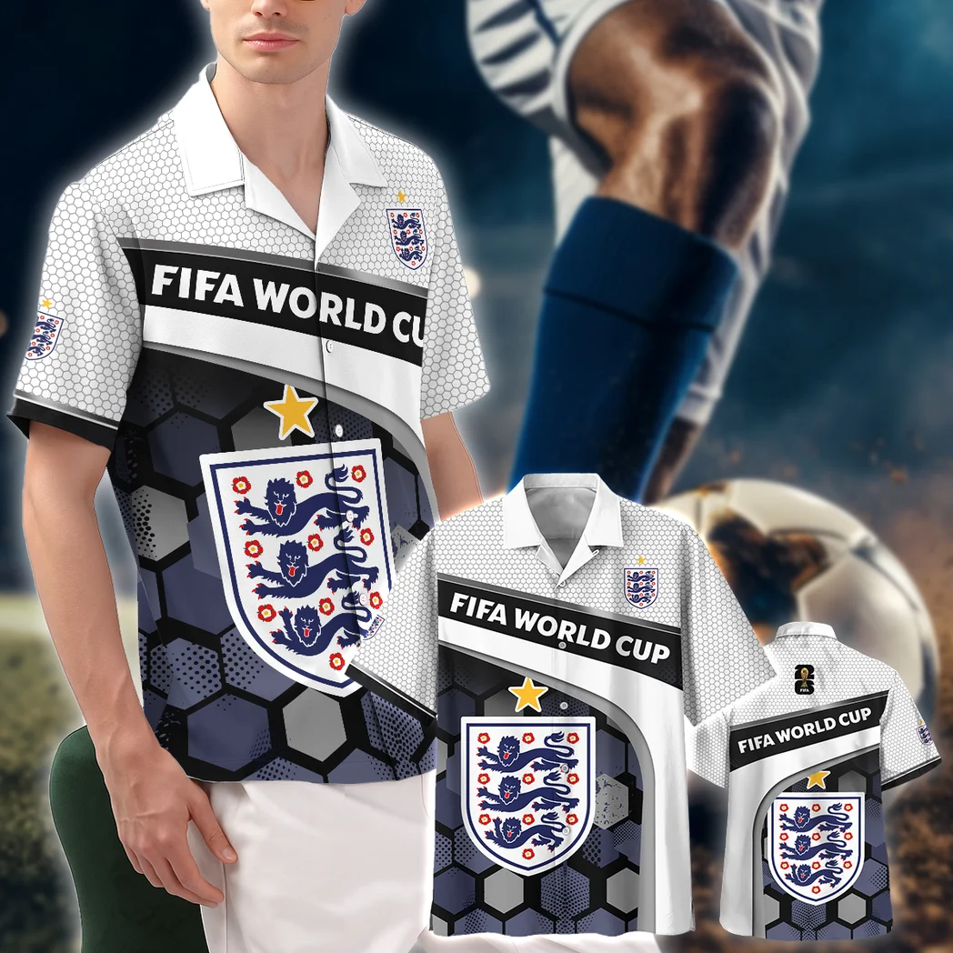 England FIFA World Cup 2026 Hawaiian Shirt, Match Day Button Shirt HVN1565EN