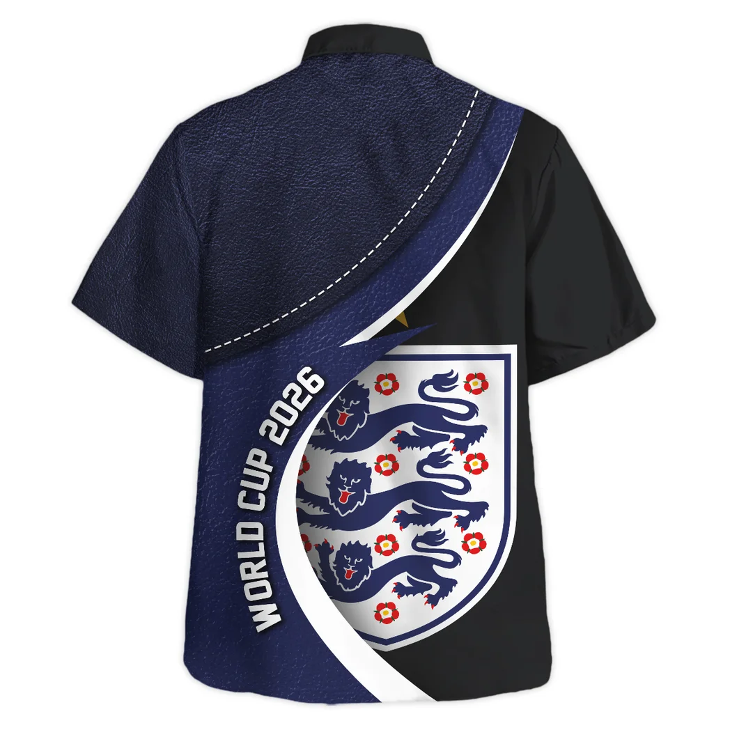 England FIFA World Cup 2026 Hawaiian Shirt, Stadium Energy Button Shirt HVN1566EN