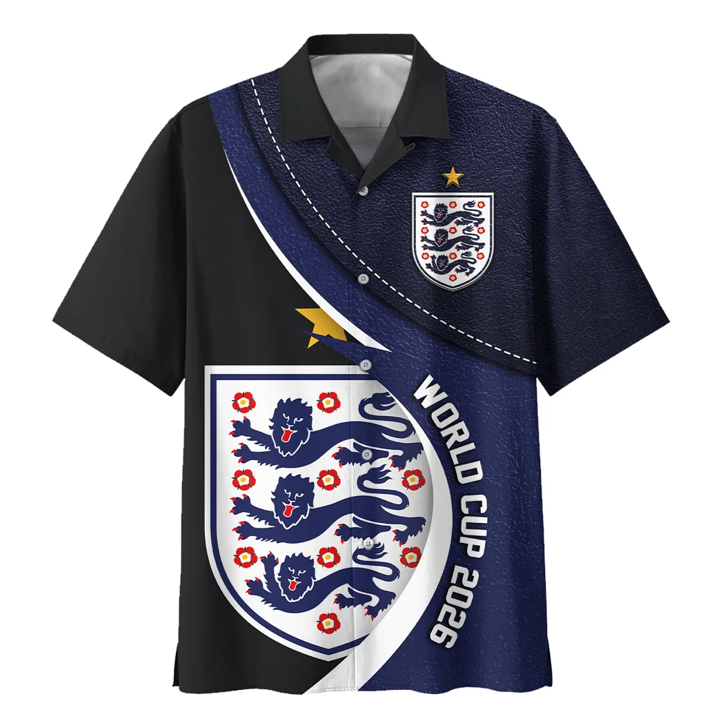 England FIFA World Cup 2026 Hawaiian Shirt, Stadium Energy Button Shirt HVN1566EN