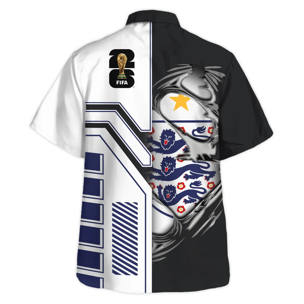 England Hawaiian Shirt FIFA World Cup 26 Limited Edition, Everyday Fan Button Shirt HVN1590EN