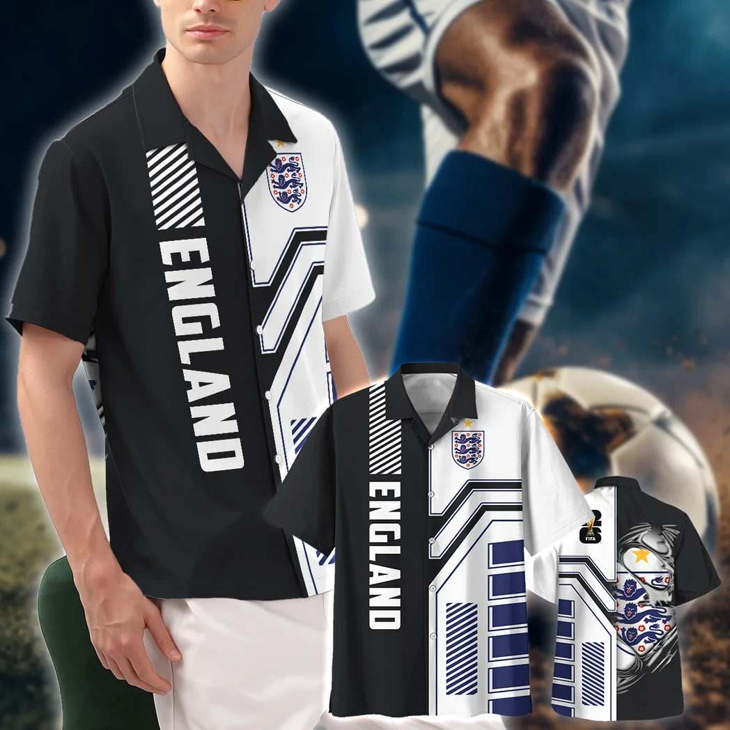England Hawaiian Shirt FIFA World Cup 26 Limited Edition, Everyday Fan Button Shirt HVN1590EN