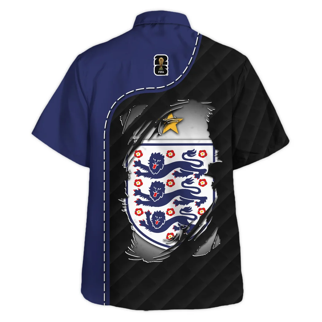 England Hawaiian Shirt FIFA World Cup 26 Limited Edition, Tropical Supporter Button Shirt HVN1584EN