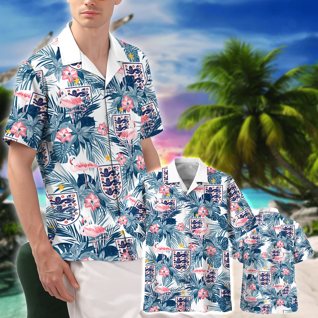England Hawaiian Shirt FIFA World Cup 26 Tropical Style, Summer Match Button Shirt HVN1587EN