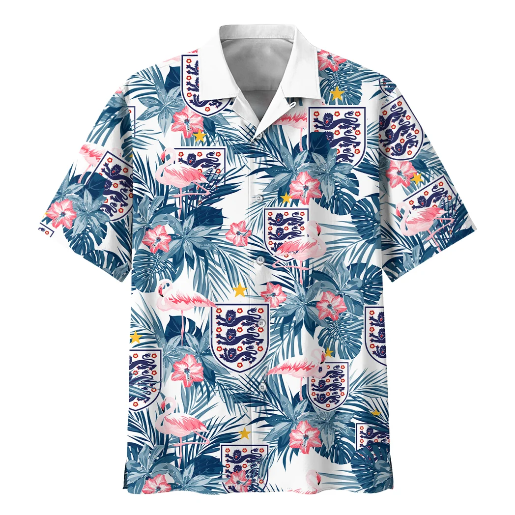 England Hawaiian Shirt FIFA World Cup 26 Tropical Style, Summer Match Button Shirt HVN1587EN