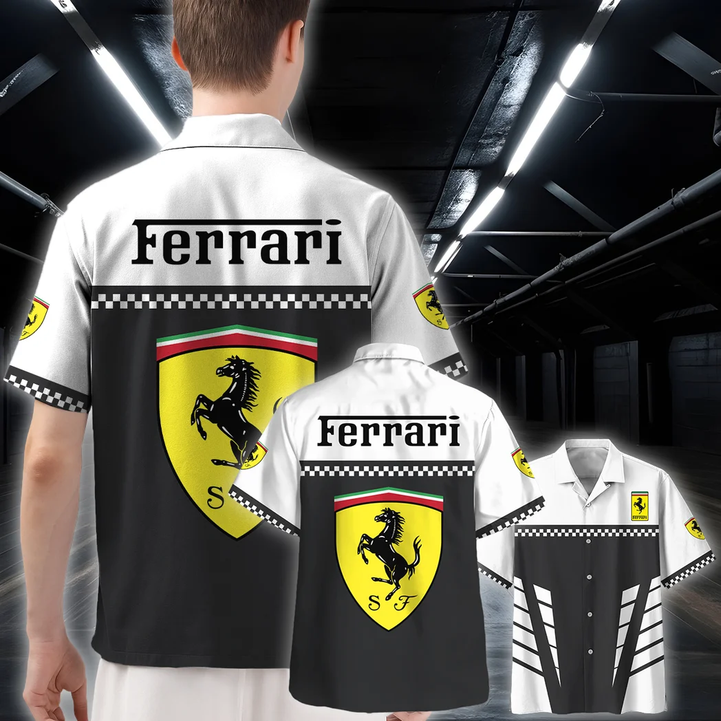 Ferrari Hawaiian Shirt, Custom Garage Button Shirt HVN1385FE