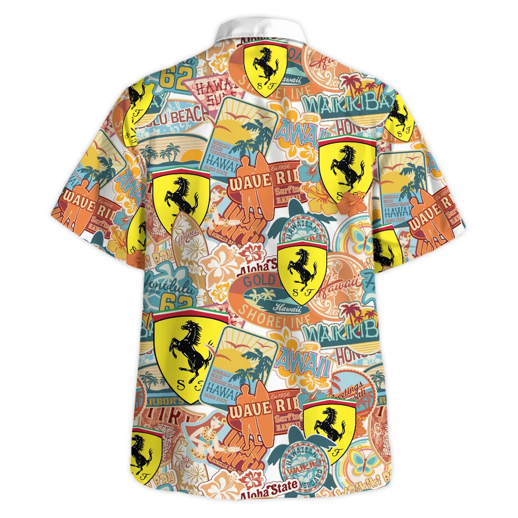 Ferrari Hawaiian Shirt Exclusive Logo, Engine Lover Button Shirt HVN1539FE