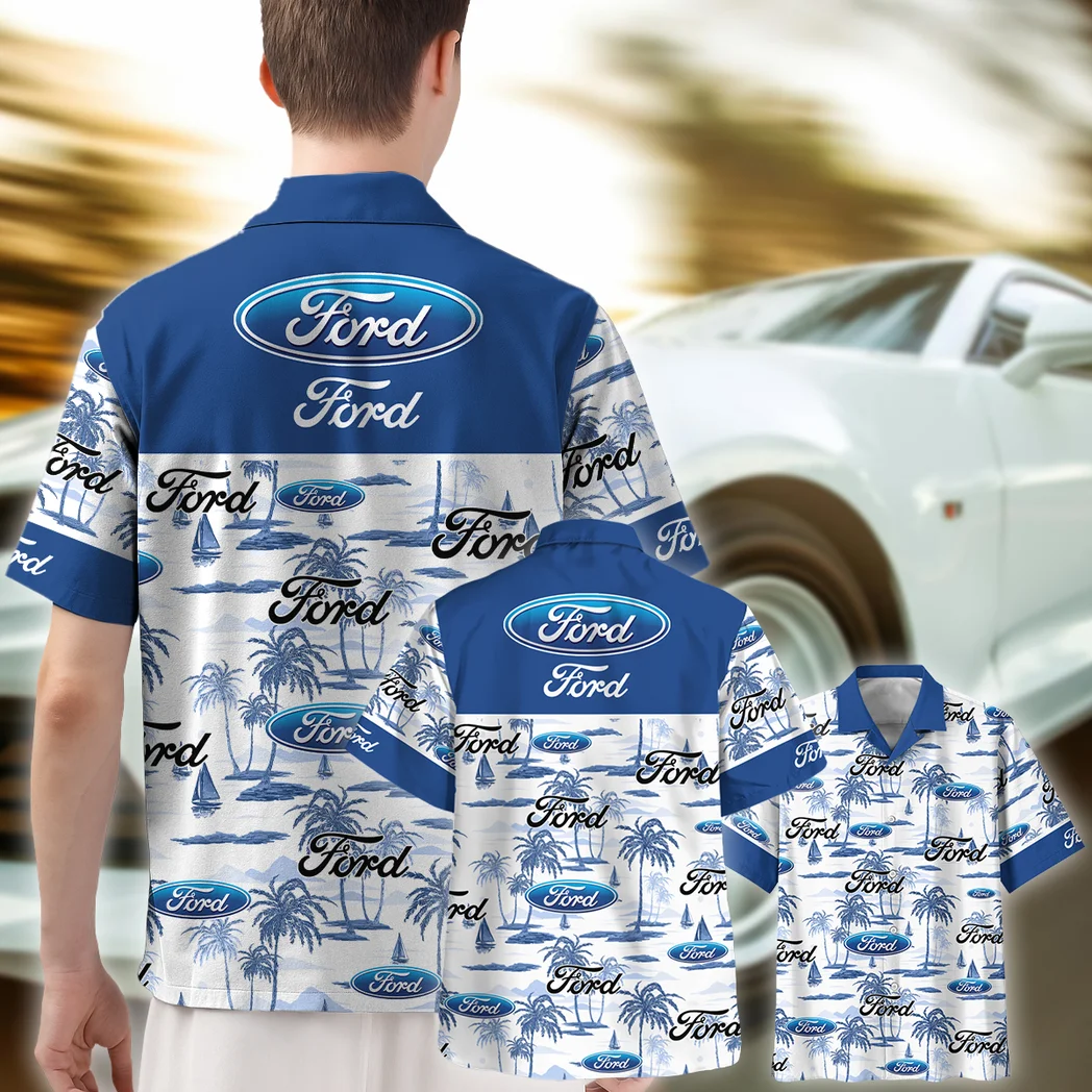 Ford Hawaiian Shirt Exclusive Logo, Engine Lover Button Shirt HVN1534FO