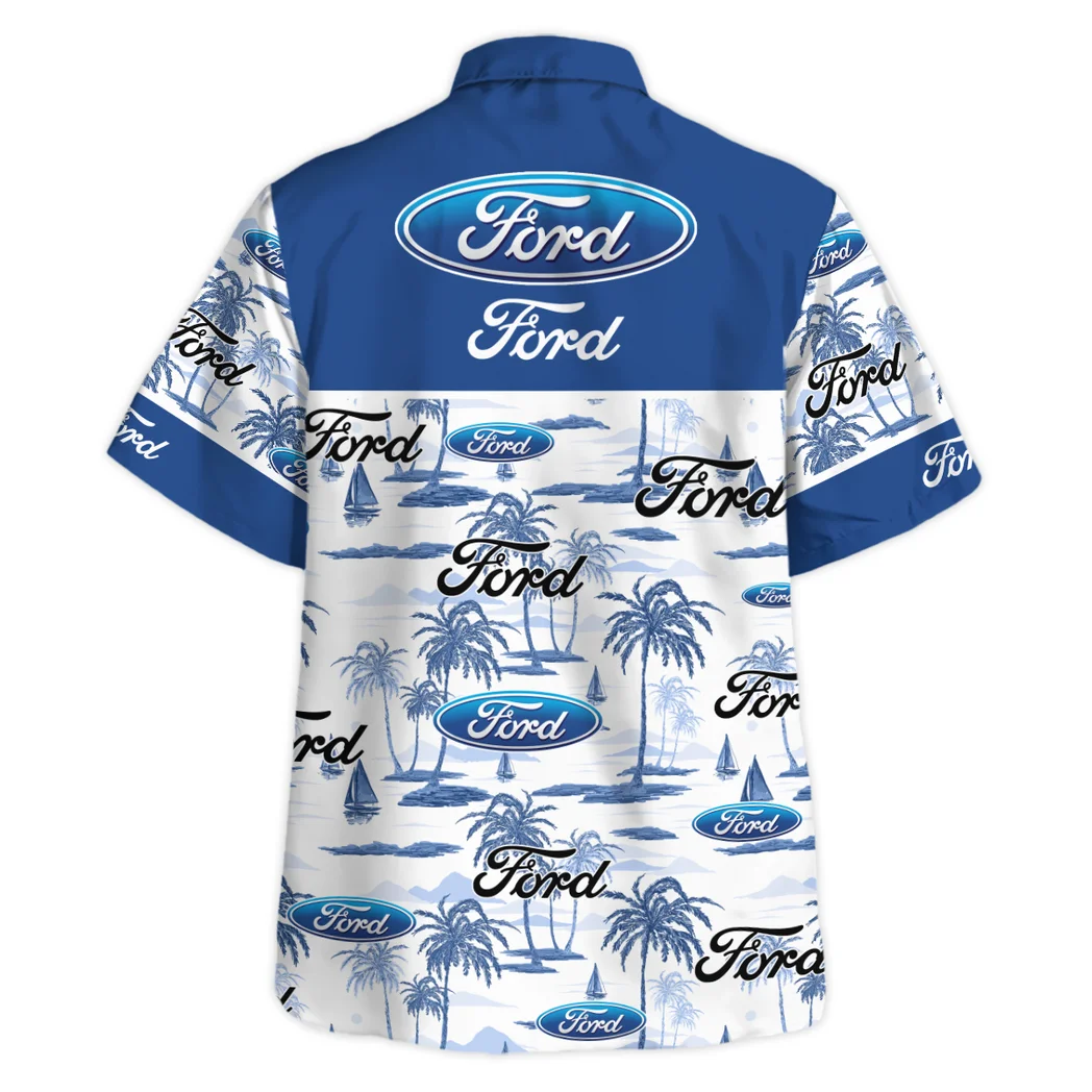 Ford Hawaiian Shirt Exclusive Logo, Engine Lover Button Shirt HVN1534FO