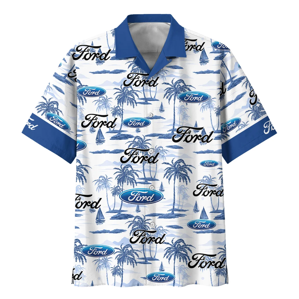 Ford Hawaiian Shirt Exclusive Logo, Engine Lover Button Shirt HVN1534FO