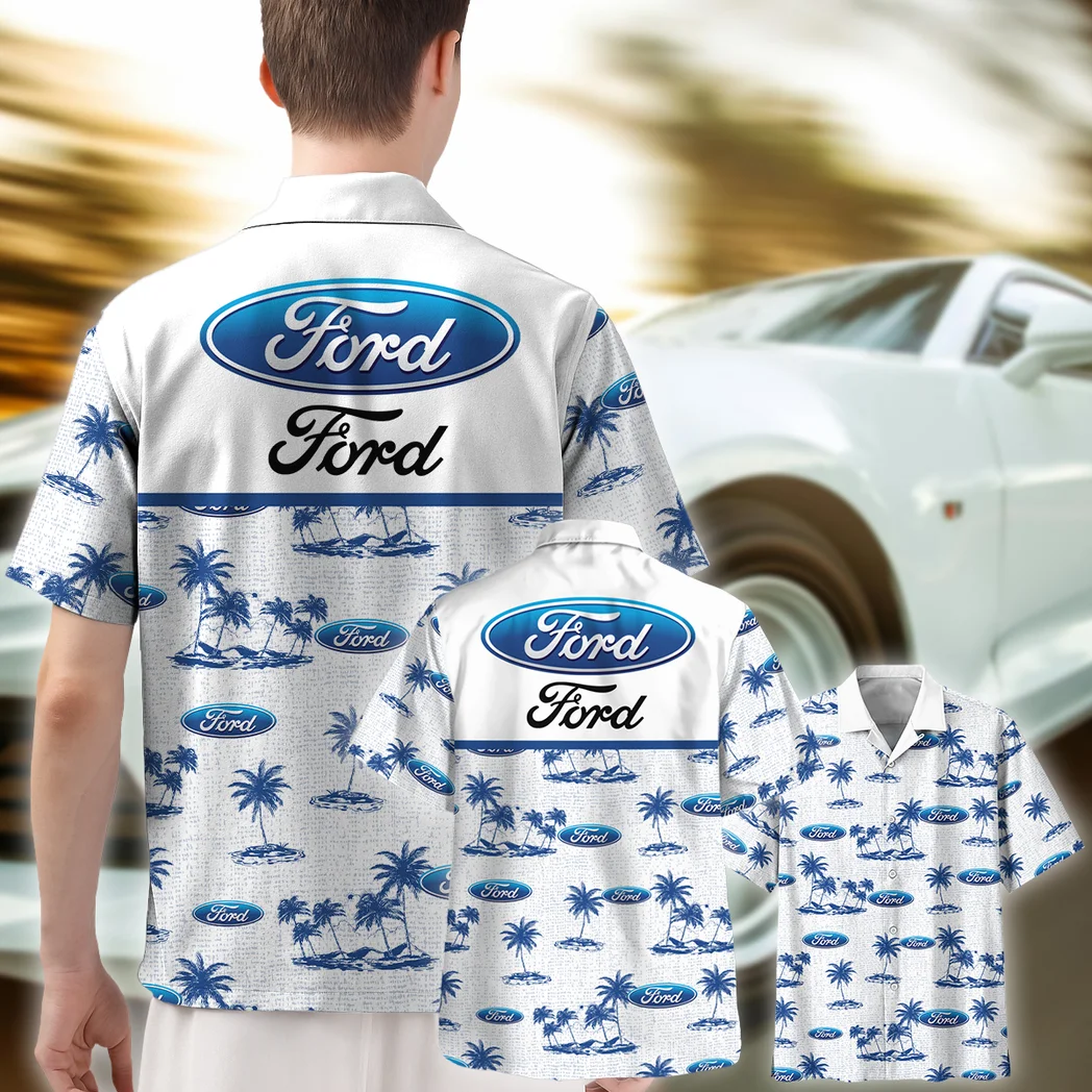 Ford Hawaiian Shirt Tropical Style, Car Meet Button Shirt HVN1536FO