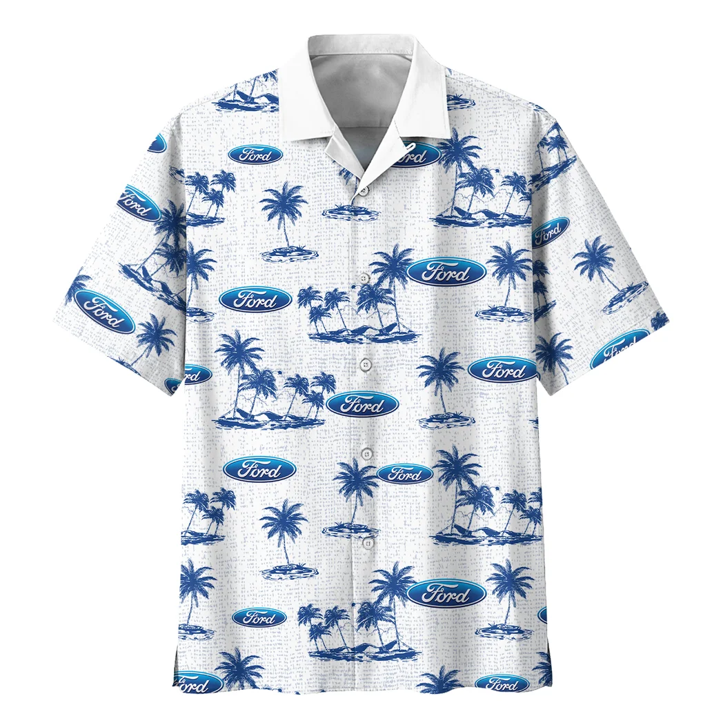Ford Hawaiian Shirt Tropical Style, Car Meet Button Shirt HVN1536FO