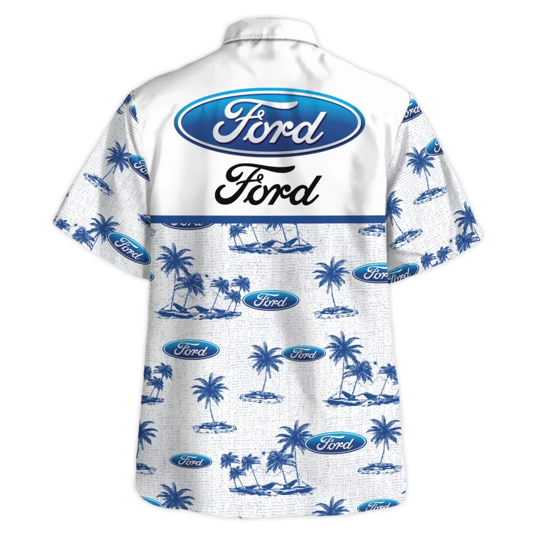 Ford Hawaiian Shirt Tropical Style, Car Meet Button Shirt HVN1536FO
