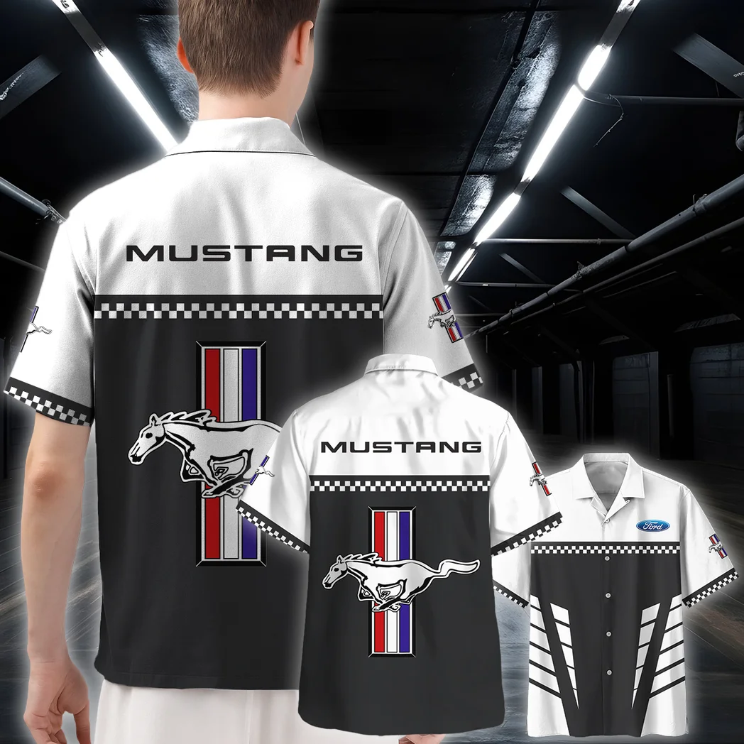 Ford Mustang Hawaiian Shirt, Car Meet Button Shirt HVN1385FM