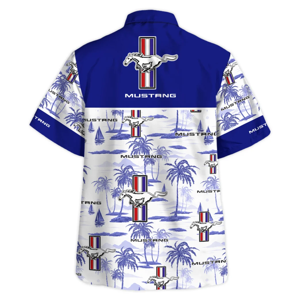 Ford Mustang Hawaiian Shirt Exclusive Logo, Retro Driver Button Shirt HVN1534FM