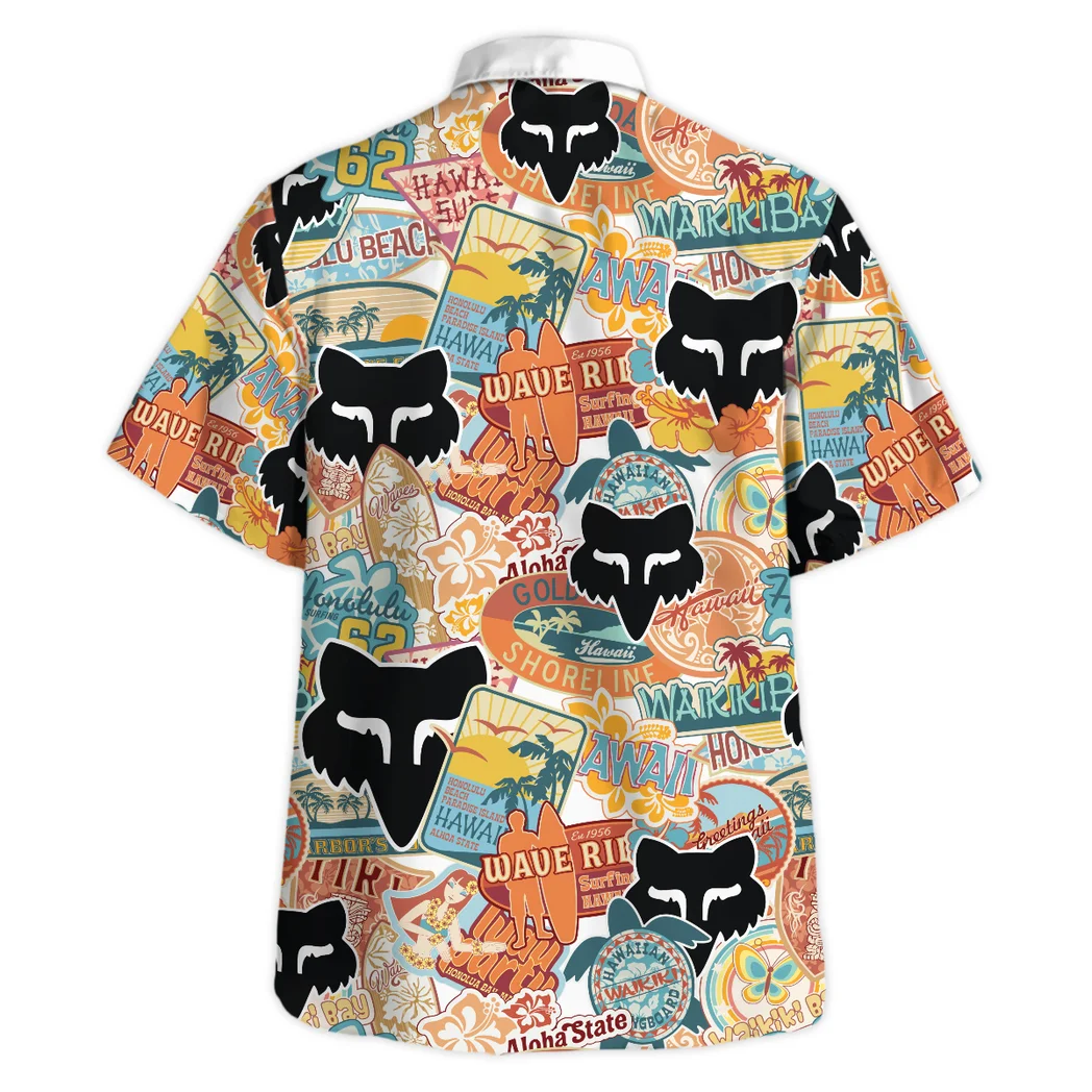 Fox Racing Hawaiian Shirt Exclusive Logo, Highway Cruise Button Shirt HVN1539FR