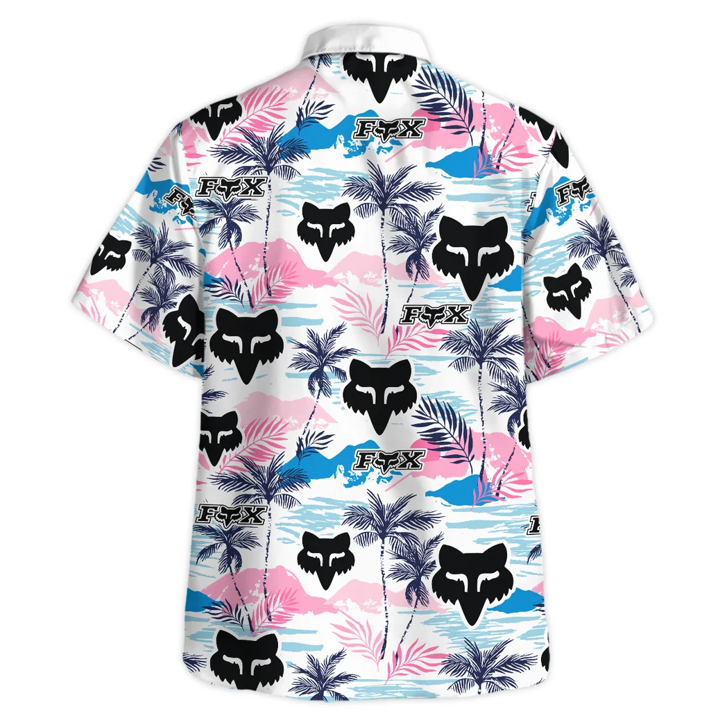 Fox Racing Hawaiian Shirt Logo Print, Bold Driver Button Shirt HVN1538FR