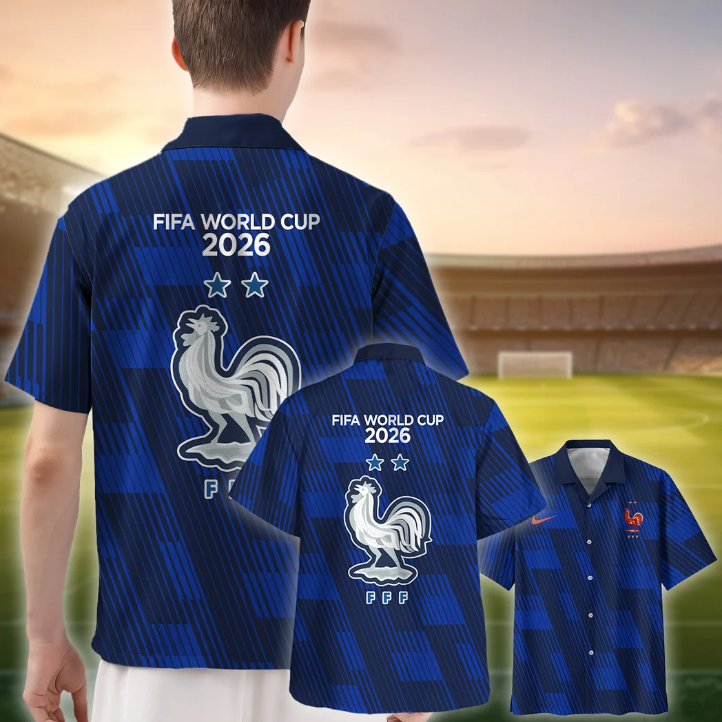 France FIFA World Cup 2026 Hawaiian Shirt, Stadium Energy Button Shirt HVN1548FR