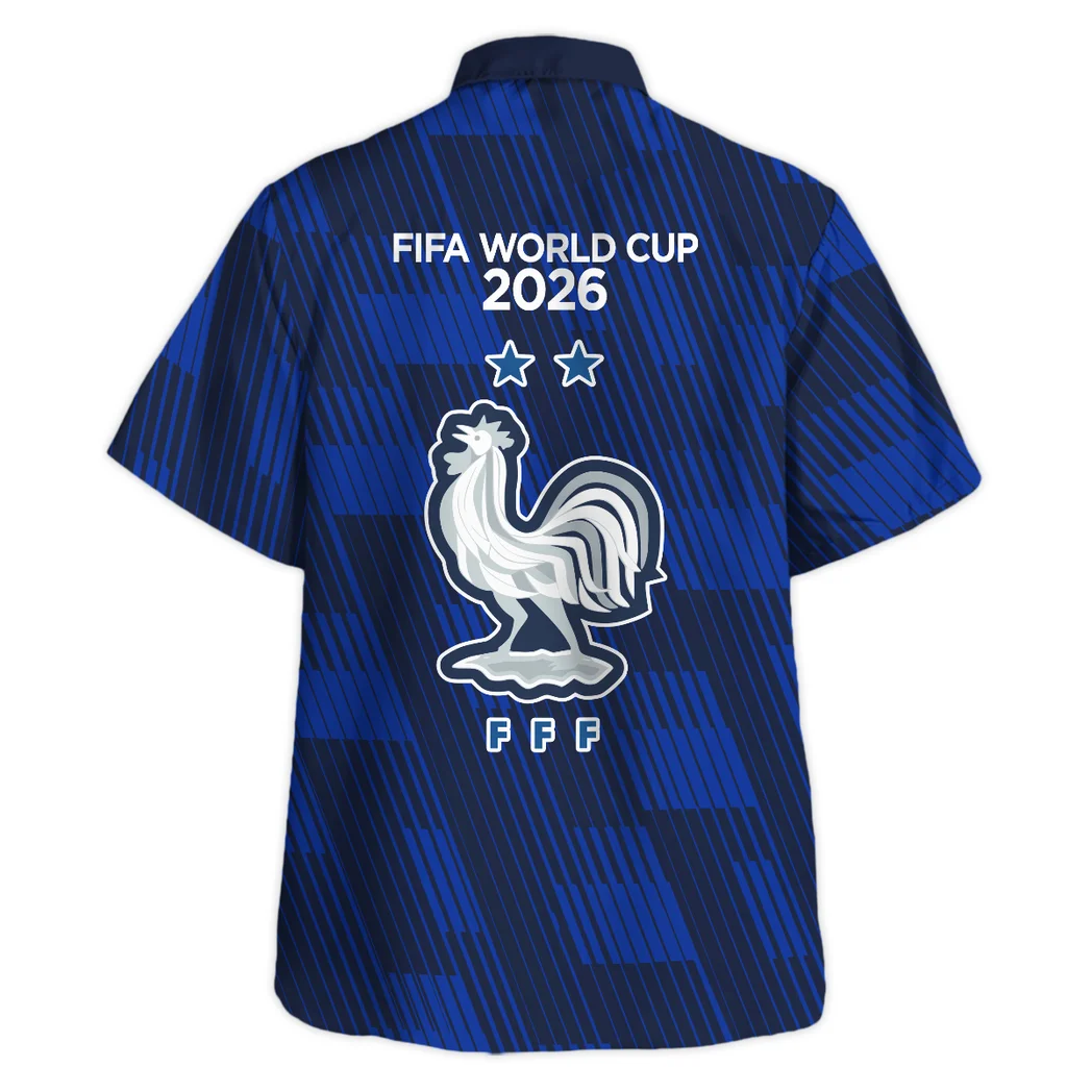 France FIFA World Cup 2026 Hawaiian Shirt, Stadium Energy Button Shirt HVN1548FR