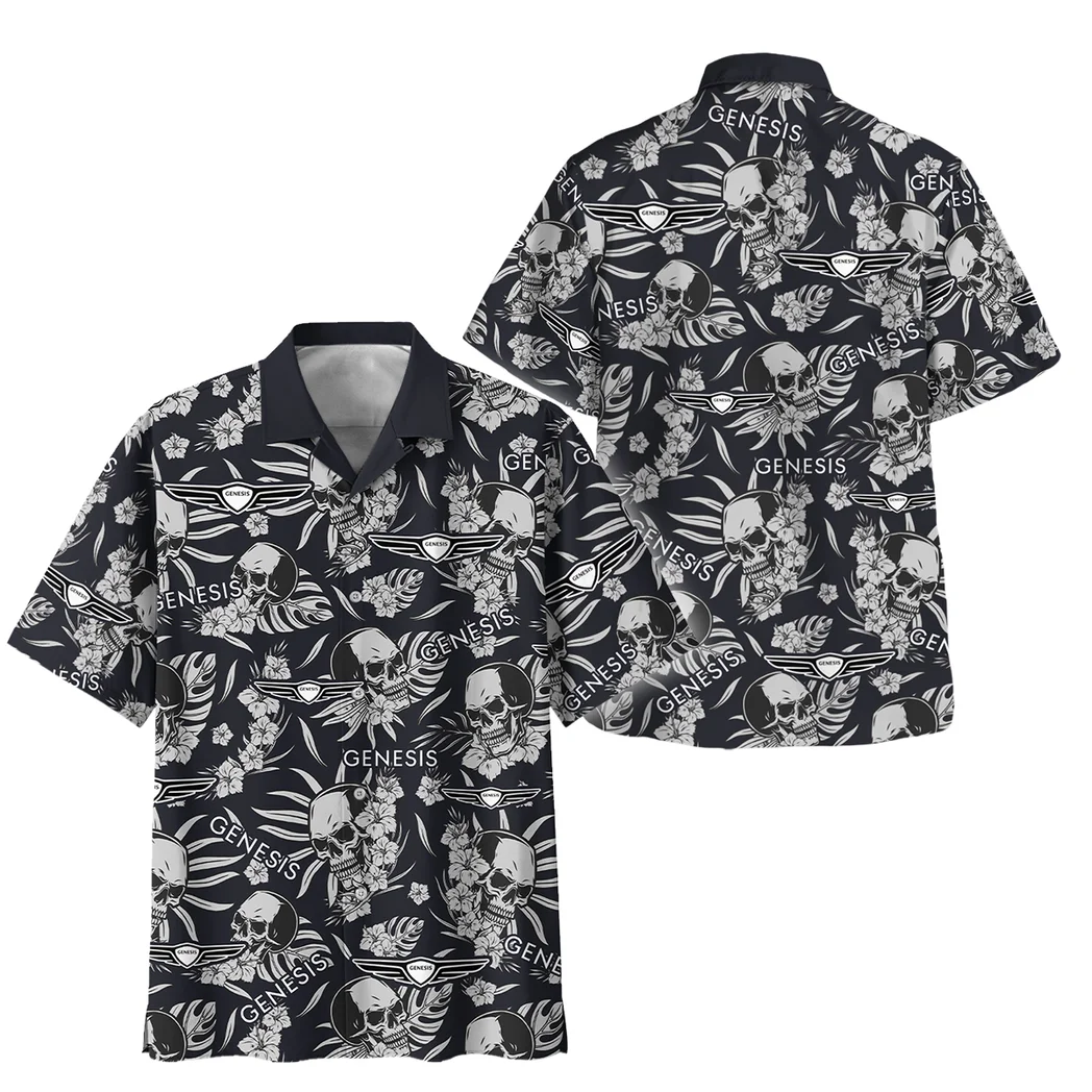 Genesis Hawaiian Shirt Skull Design, Custom Ride Button Shirt HVN1535GE
