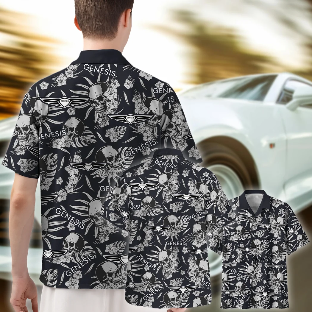 Genesis Hawaiian Shirt Skull Design, Custom Ride Button Shirt HVN1535GE