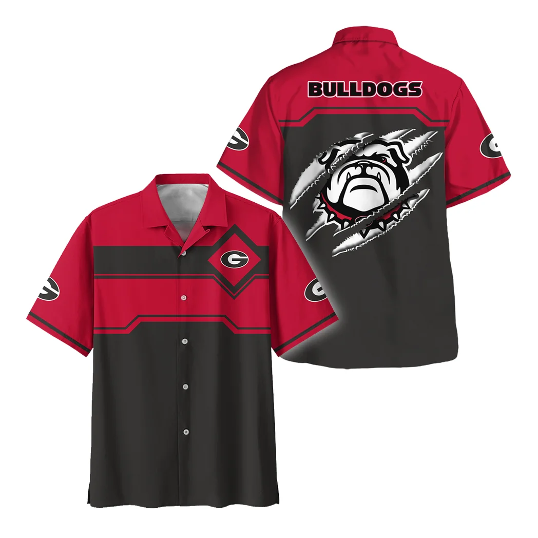 Georgia Bulldogs Hawaiian Shirt Logo Print, Match Day Button Shirt HVN1469GB