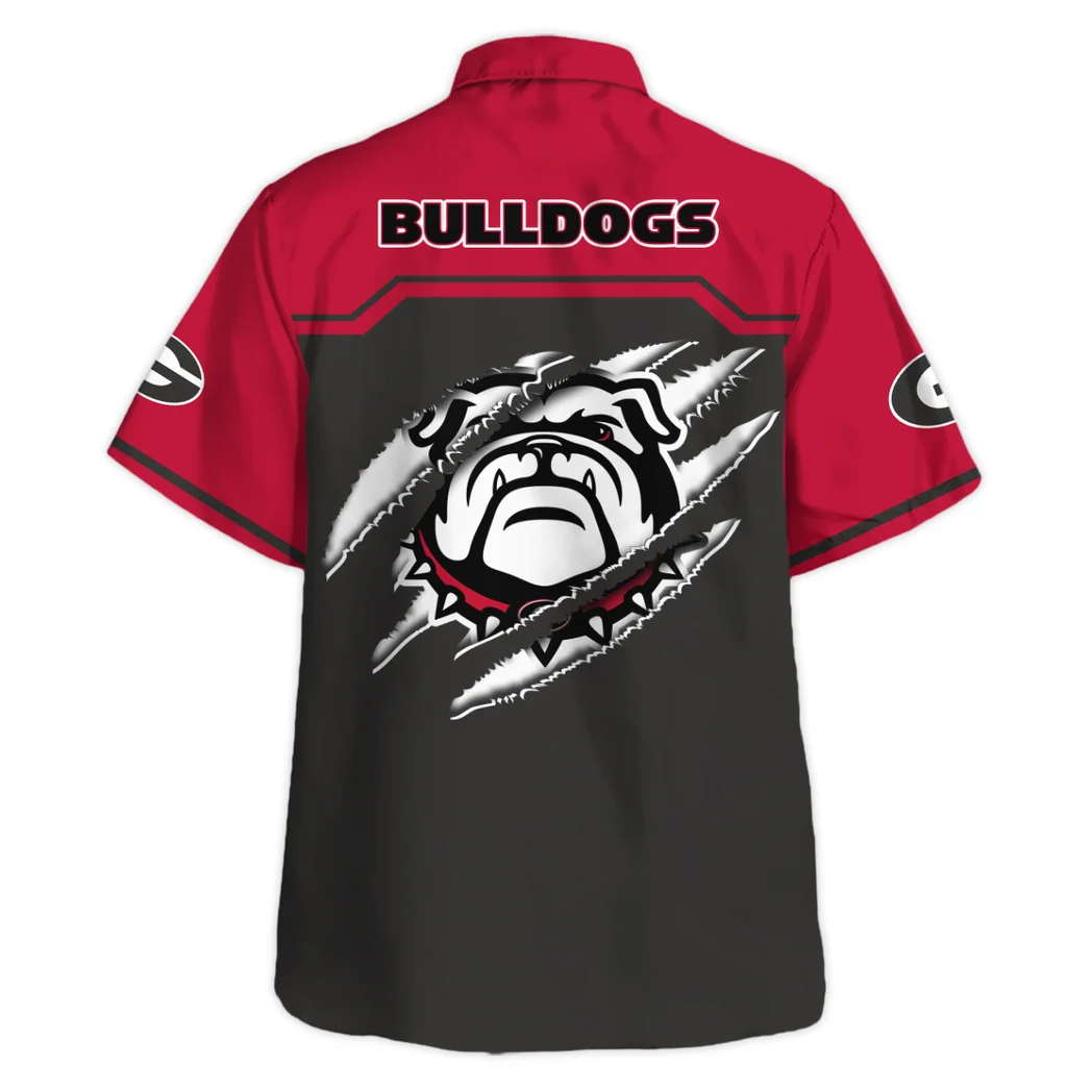 Georgia Bulldogs Hawaiian Shirt Logo Print, Match Day Button Shirt HVN1469GB