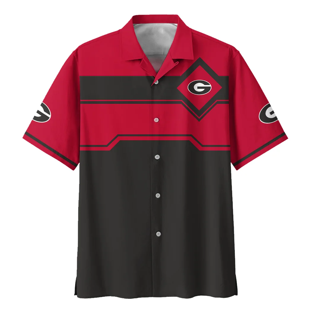 Georgia Bulldogs Hawaiian Shirt Logo Print, Match Day Button Shirt HVN1469GB