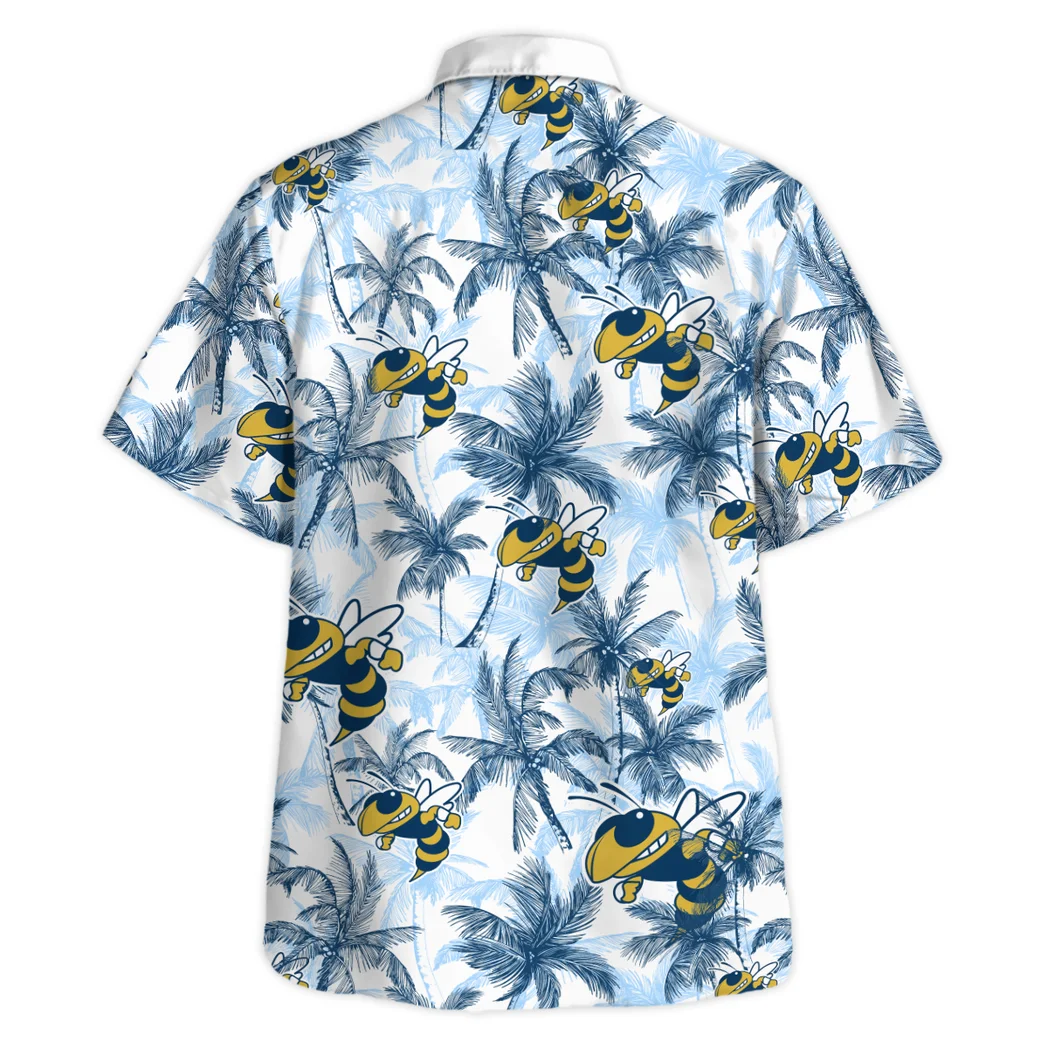 Georgia Tech Yellow Jackets Hawaiian Shirt Logo Print, Everyday Spirit Button Shirt HVN1468GT