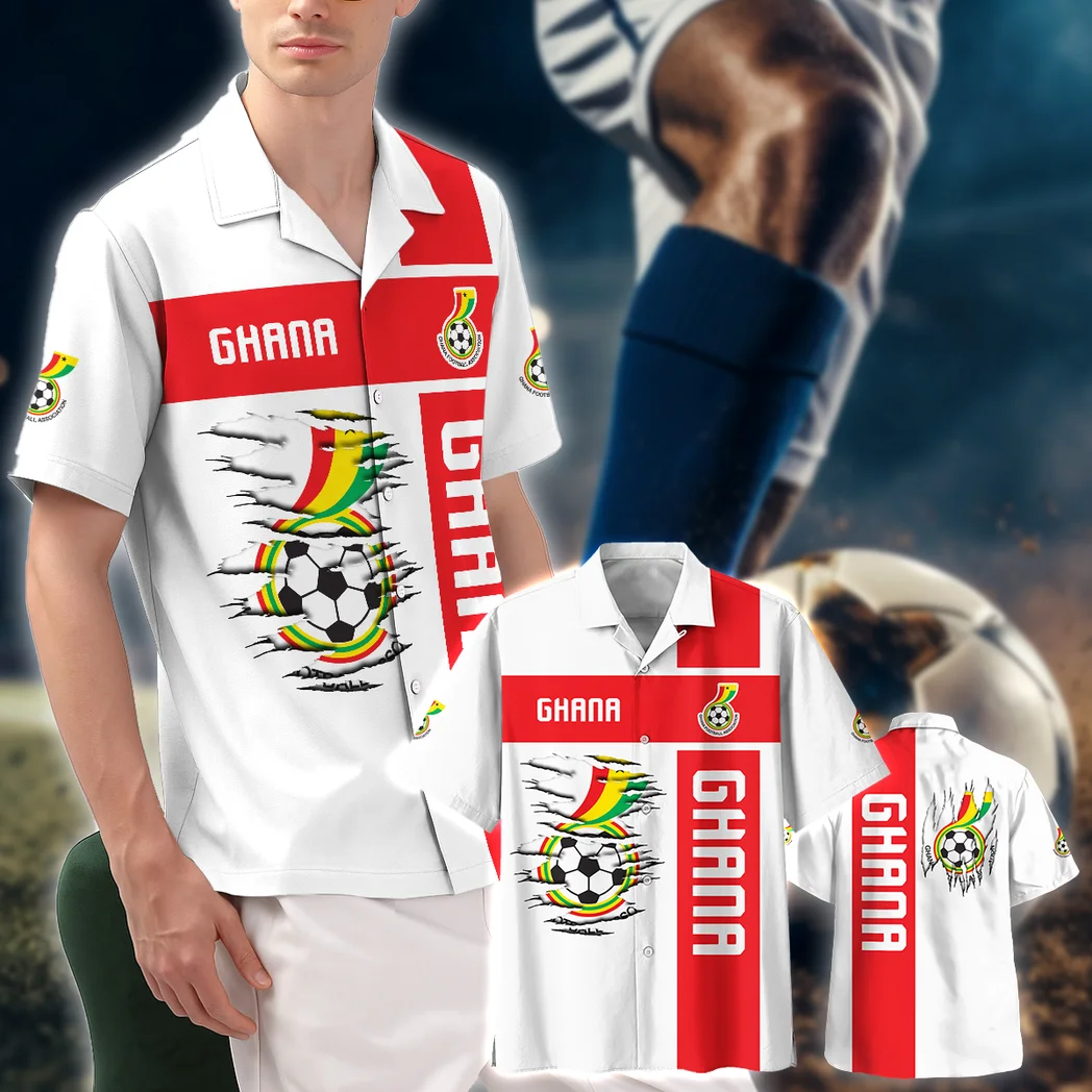 Ghana Hawaiian Shirt FIFA World Cup 26 Limited Edition, Tropical Supporter Button Shirt HVN1588GH