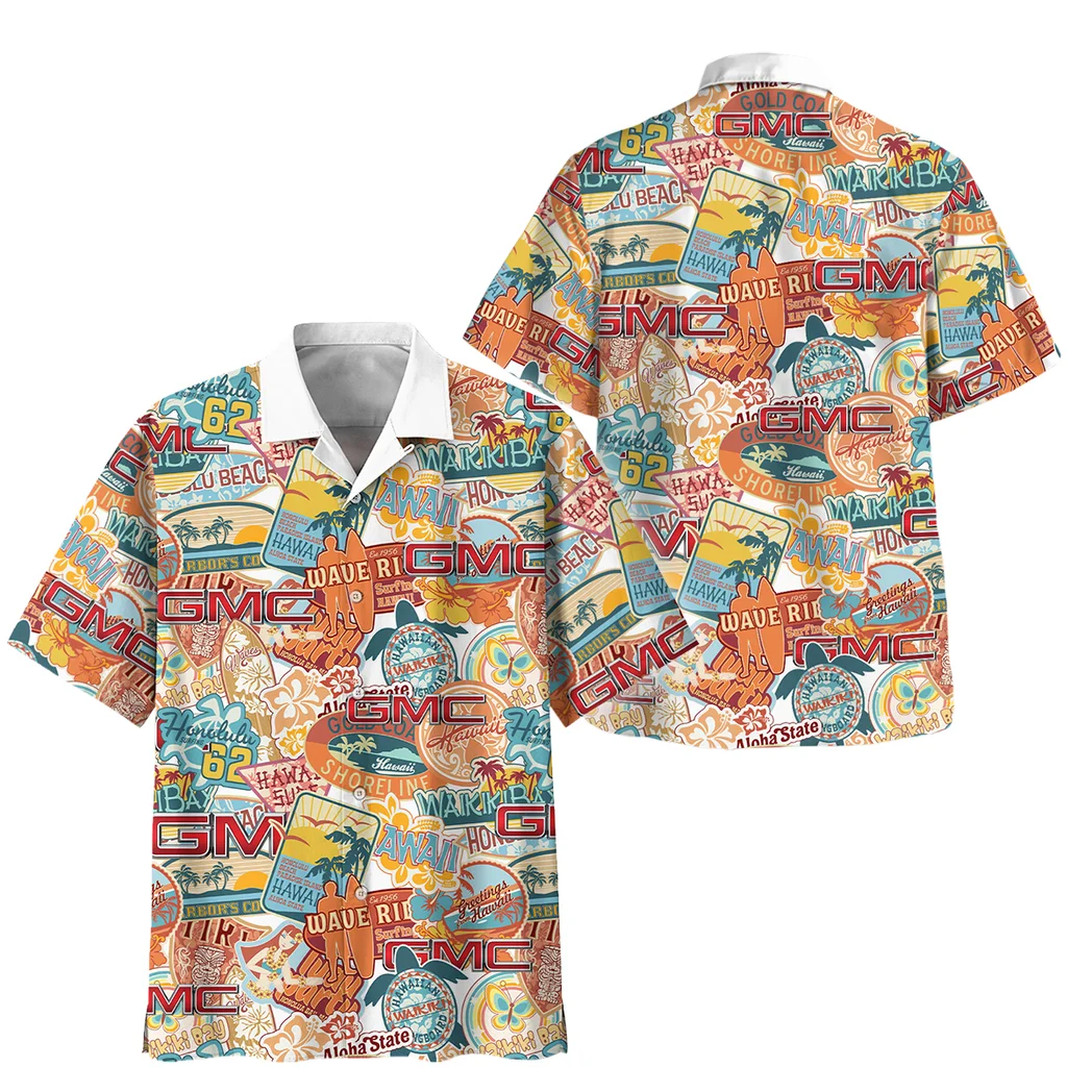 Gmc Hawaiian Shirt Exclusive Logo, Speed Legend Button Shirt HVN1539GM