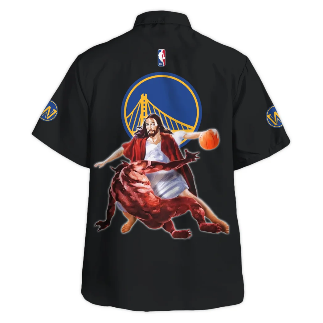 Golden State Warriors Hawaiian Shirt Logo Print, Everyday Fan Button Shirt HVN1532GSW
