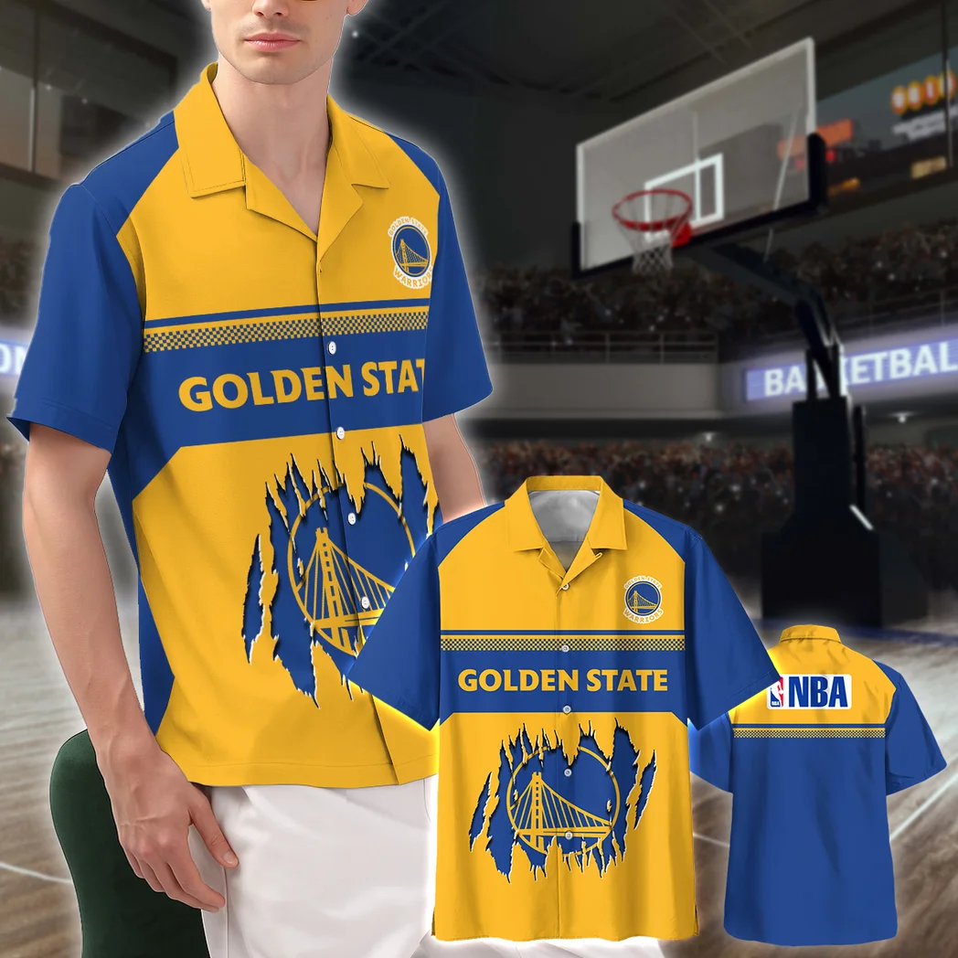 Golden State Warriors Hawaiian Shirt Logo Print, Tropical Match Day Shirt HVN1528GSW
