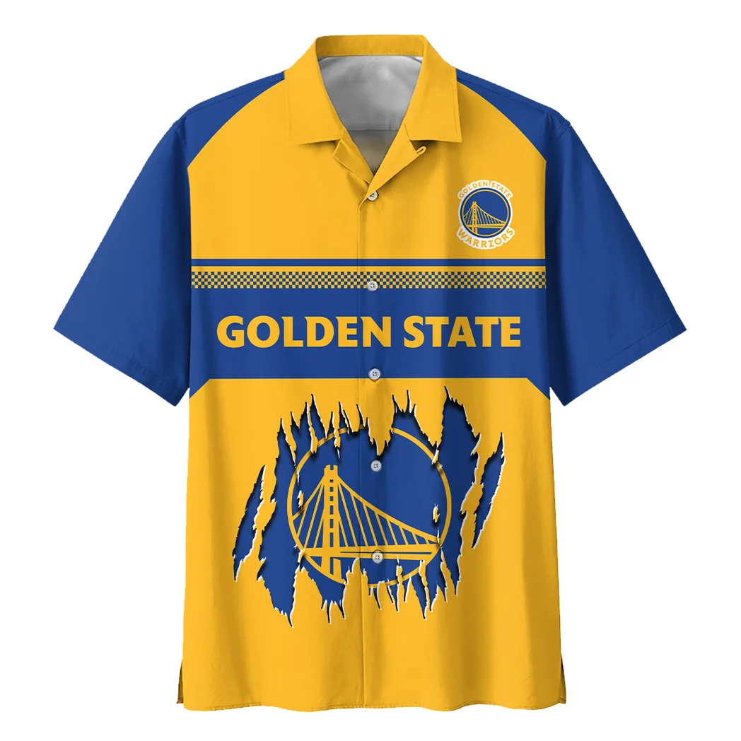 Golden State Warriors Hawaiian Shirt Logo Print, Tropical Match Day Shirt HVN1528GSW
