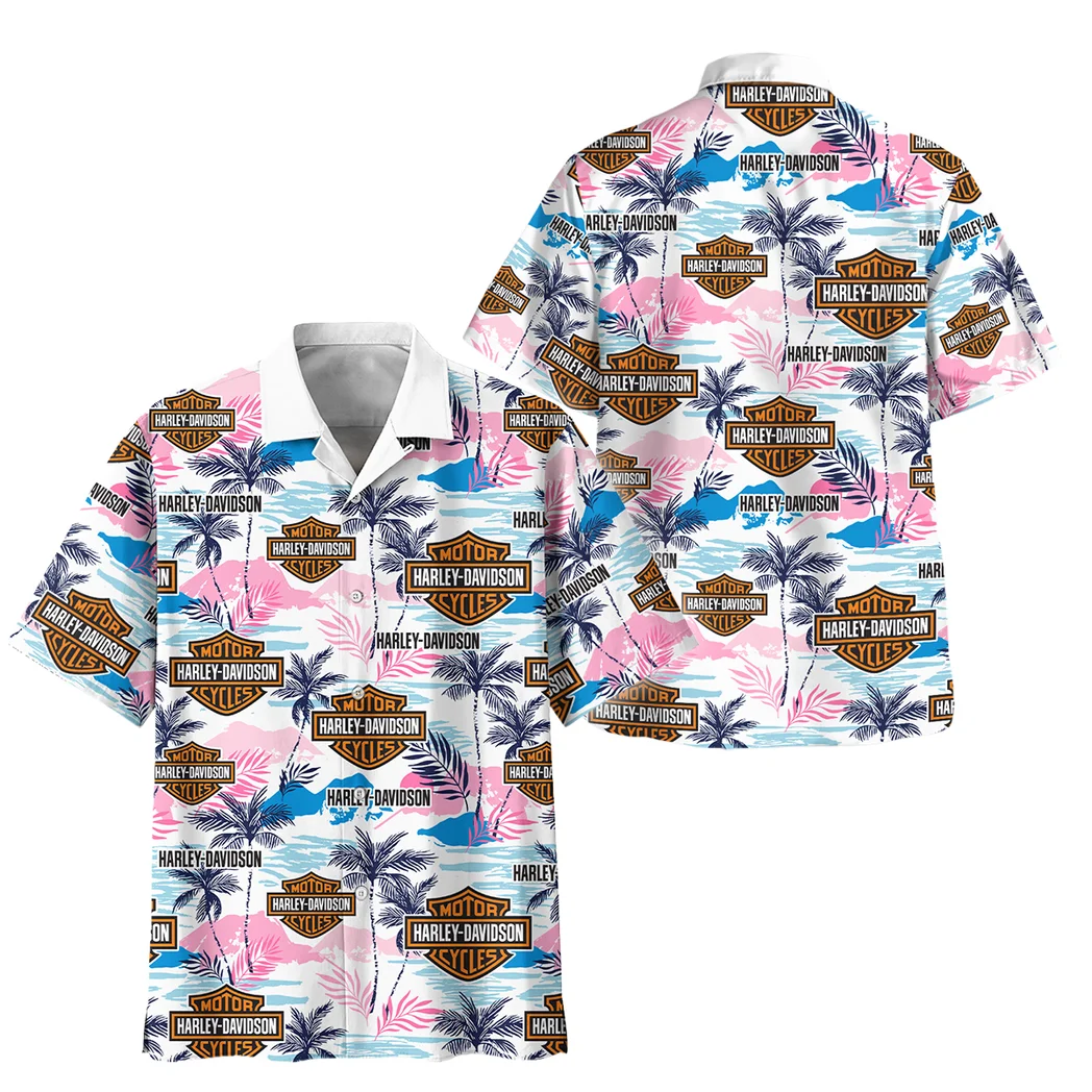 Harley Davidson Hawaiian Shirt Logo Print, Retro Driver Button Shirt HVN1538HD